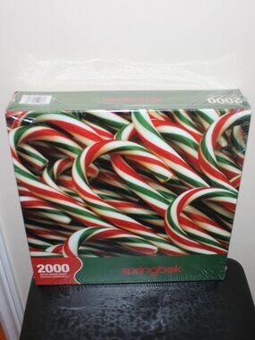 3/$118❤️vintage 2003 SWEET TREATS 2000 pcs Springbok puzzle Candy Cane USA made